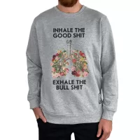 INHALE EXHALE MARBLE GREY CREW