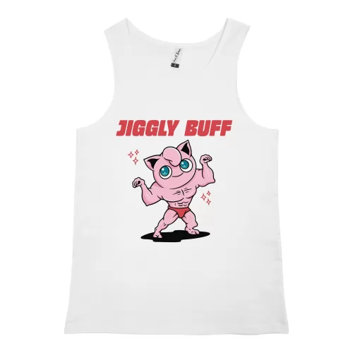 JIGGLY BUFF WHITE SINGLET